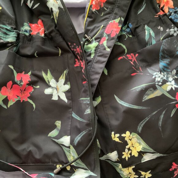 LADIES SOFT SHELL HOODED FLORAL JACKET by ETAGE SIZE XXL - Picture 6 of 11